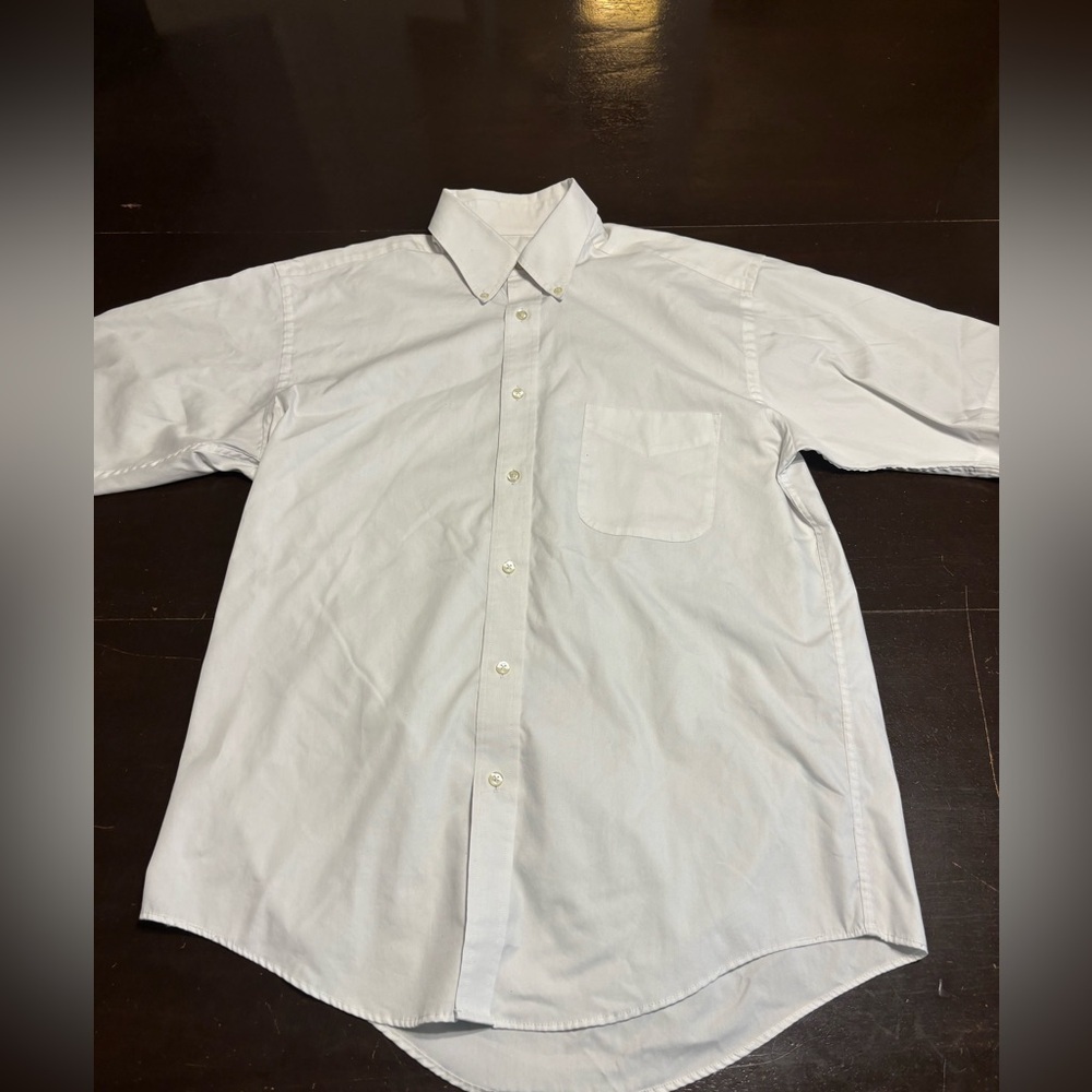 Joseph & Feiss 15 1/2 Crisp White Short Sleeve Button Down Dress Shirt